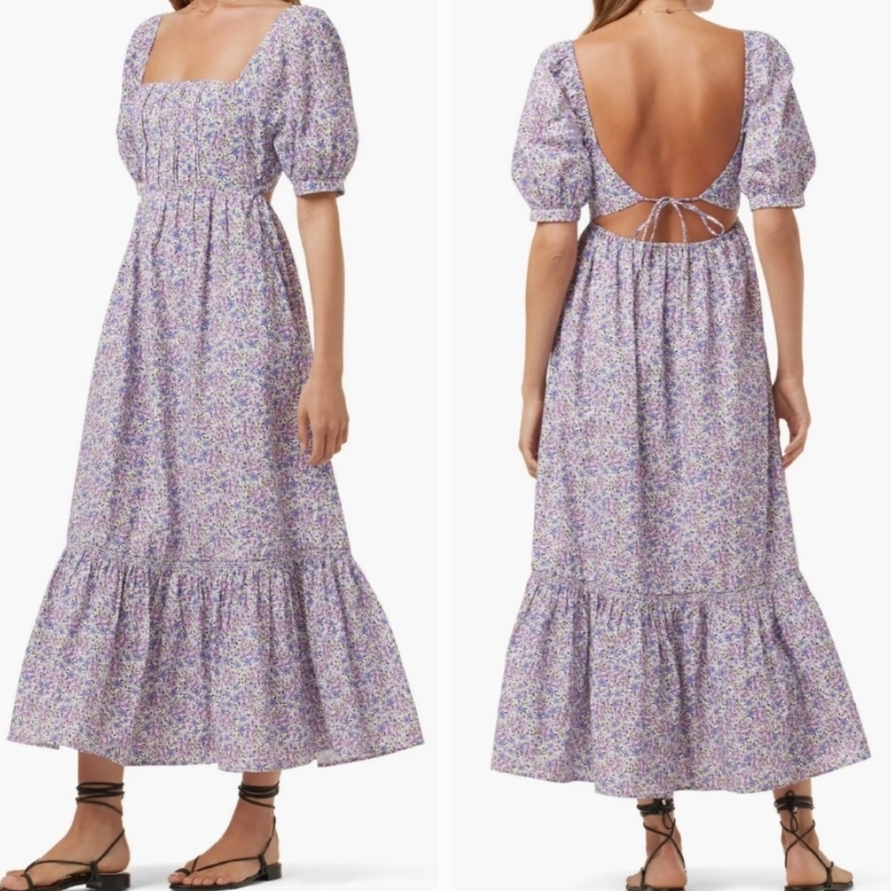 NEW Favorite Daughter Mirka Organic Cotton Sundress Purple Floral Square Neck